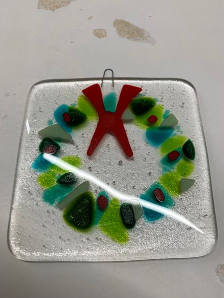 Fused glass wreath