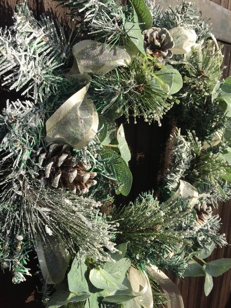 Seasonal Christmas wreath, Wreath workshop, Christmas door wreath