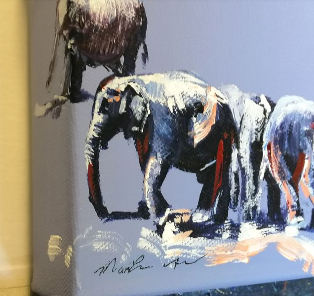 Elephants in acrylics