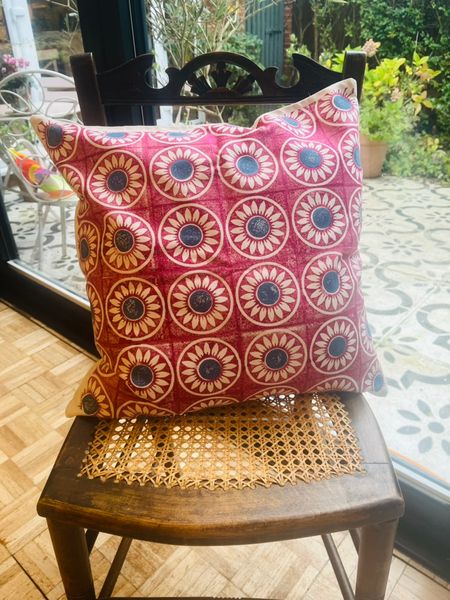 An example of a cushion cover from the cushion cover workshop