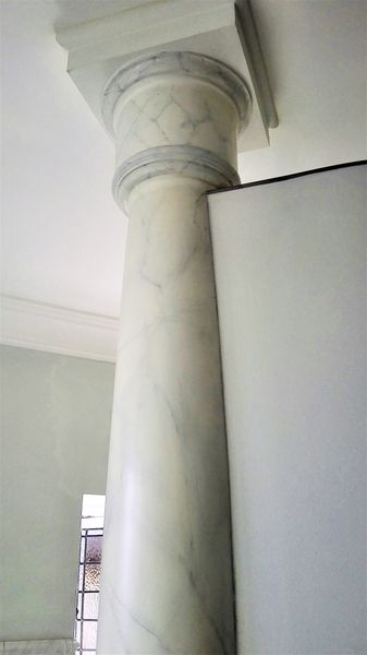 Grey faux marble column
