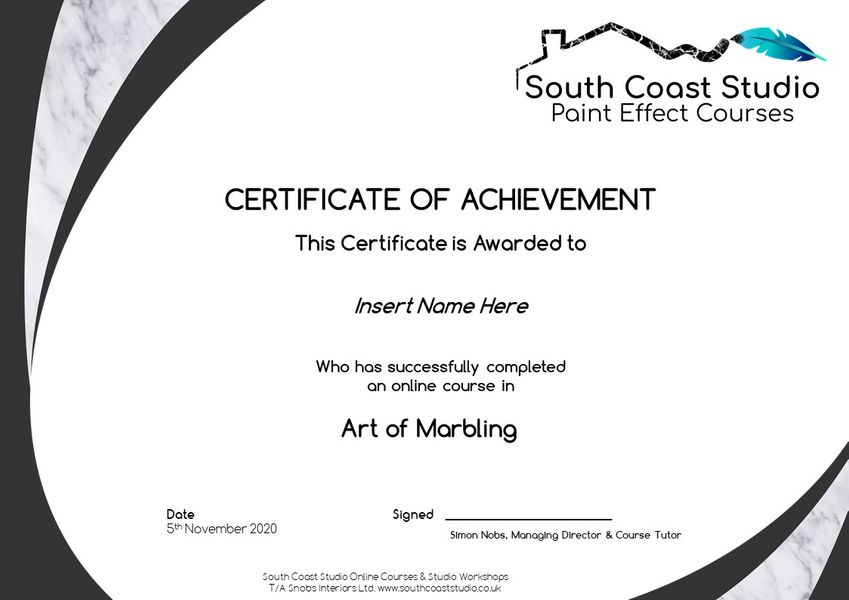 Workshop completion certificate