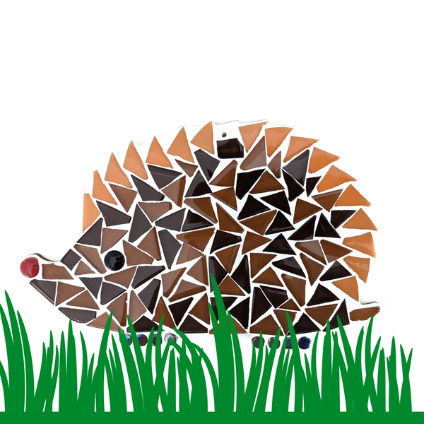 Brown hedgehog DIY mosaic kit