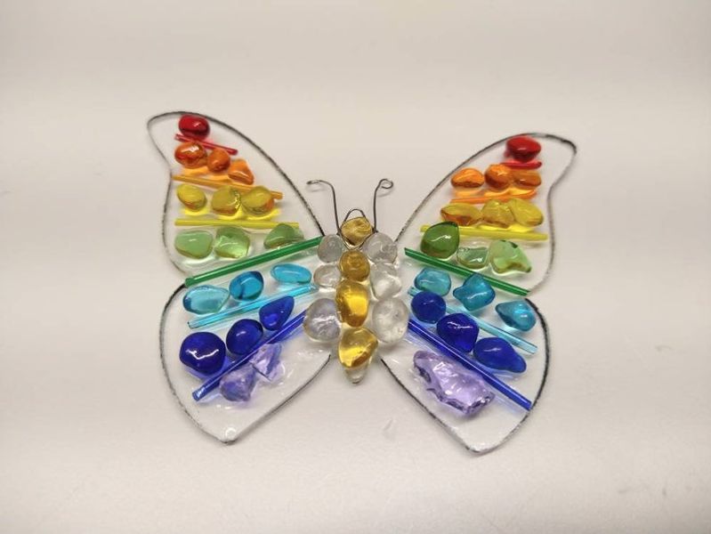 Rainbow Dot Butterfly Fused Glass Kit by Chrissy Webster
