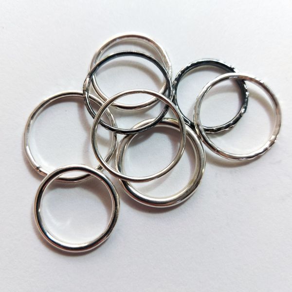 Collection of stacking type silver rings