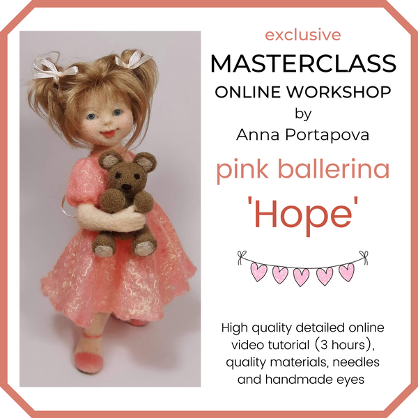 Masterclass needle felting online workshop from Anna Potapova