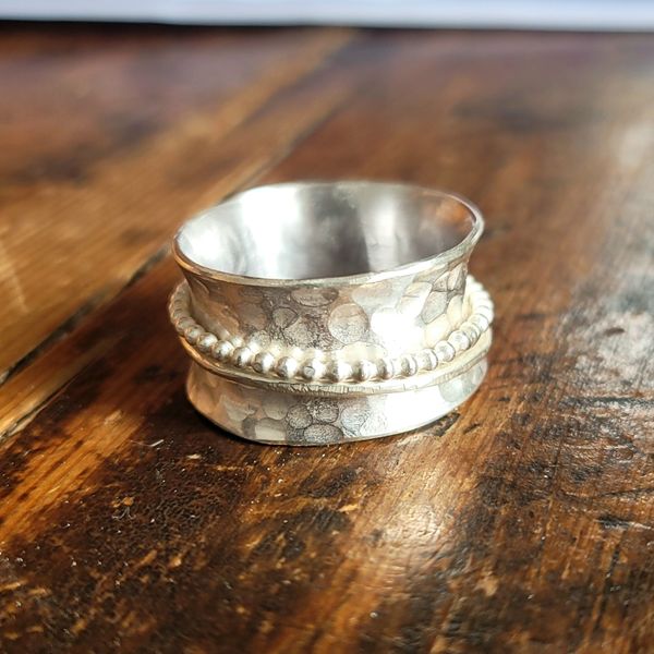 Sterling silver spinner ring from the one day workshop at The Studio at Millbank.
