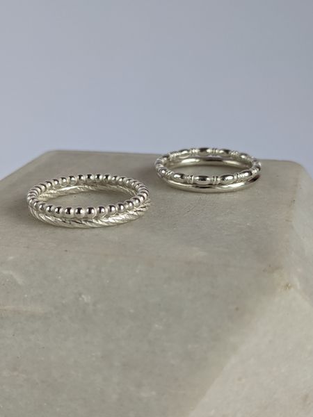 Two pairs of stacking rings