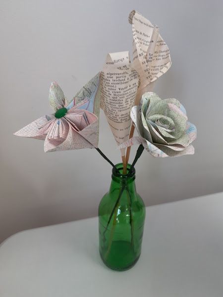 Student's paper flowers