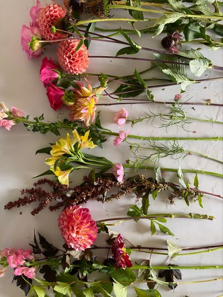 selection of flowers for workshop