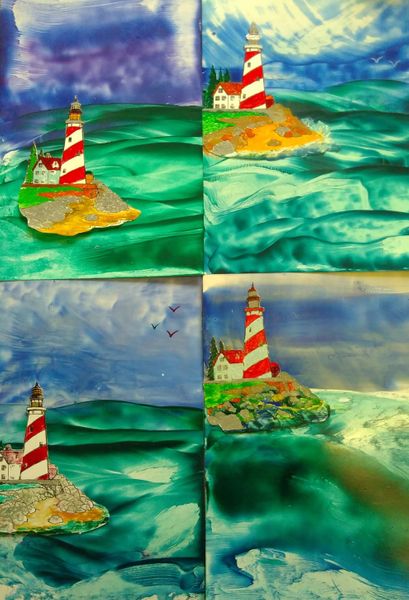 Lighthouse encaustic pictures
