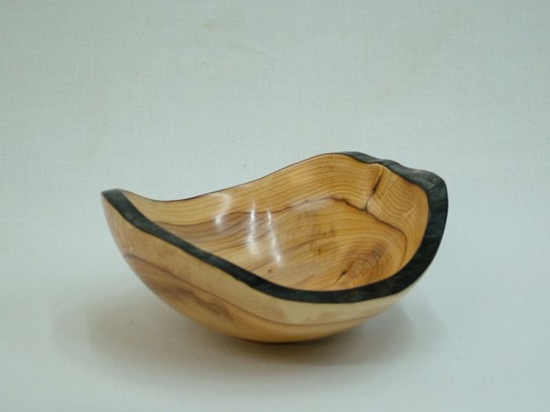 natural edge bowl in yew