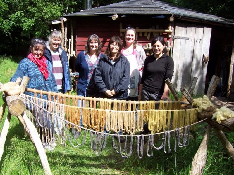 Students on natural dyeing course in Pembrokeshire