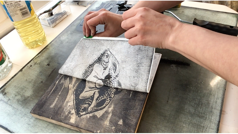 Mokulito (Woodcut/Lithography) Printing at Home