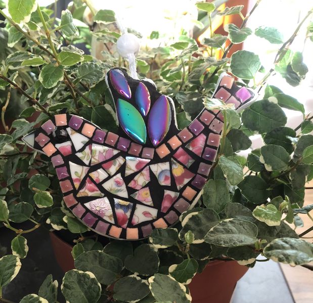 Little mosaic China pinks & purple bird kit.