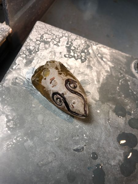 citrine pendant in making