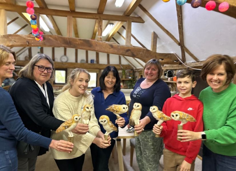 Happy felters with their fantastic Owls after one of Cecily Kate's wonderful owl workshops at The Oast Studio ... we were joined by a mother and her 12 year son who was doing a project on barn owls!  Bravo everyone!