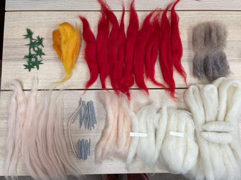 A subtle range of beautiful wool ready to be needle felted into mice!