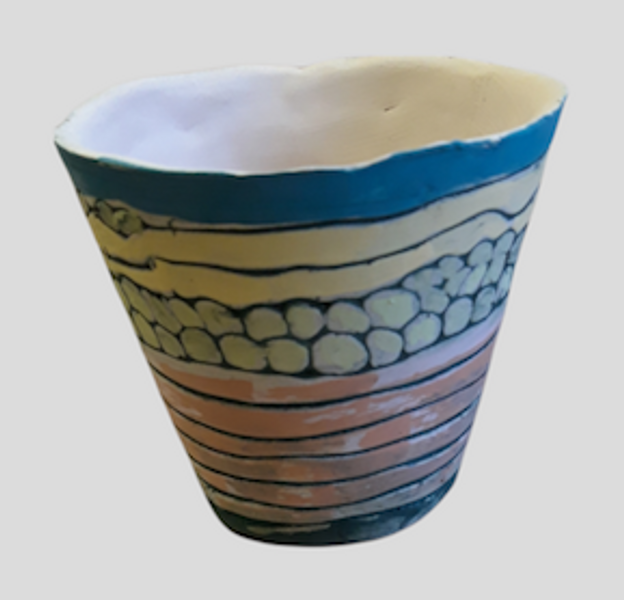 Creative coiled pot, Geraldine Francis Ceramics, Wiltshire