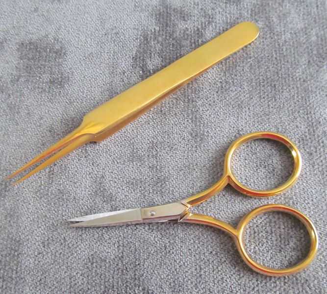 Goldwork scissors and tweezer set