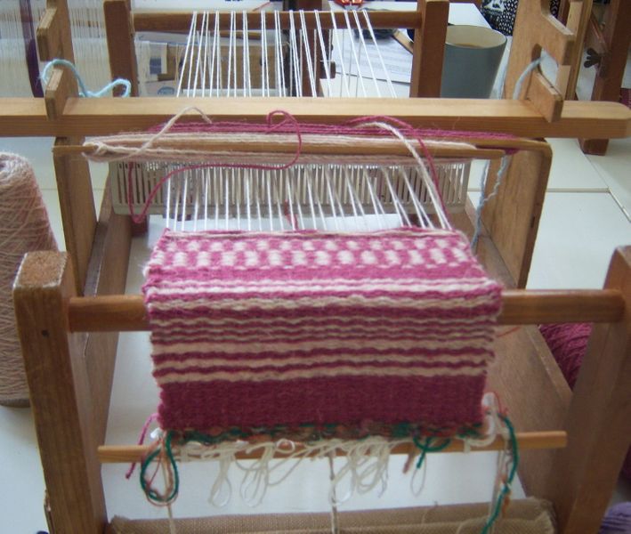 A loom set up for weaving