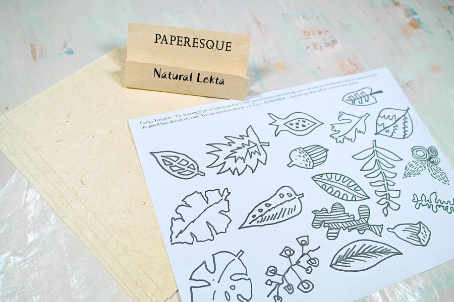 Botanical Lino Print Kit - LOKTA paper and design template