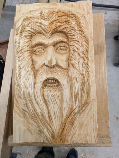 Pauline's wood spirit 
First time carving 