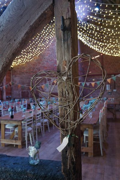 Willow heart decoration used at wedding