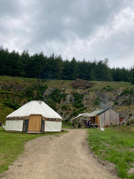 the quarry with yurt and woodland workshop