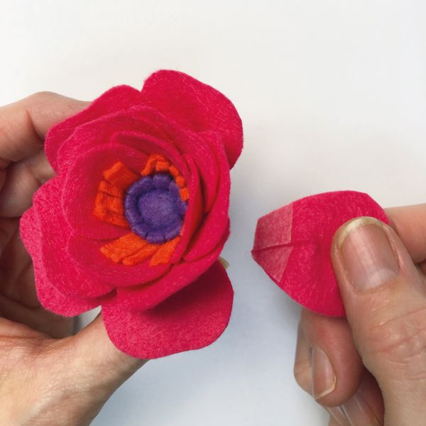 Petals can be added using double-sided tape or hi-tac craft glue.