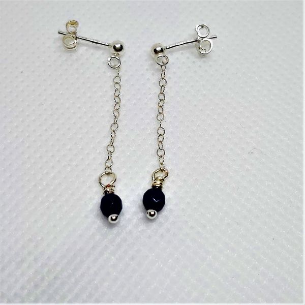 ♥ 925 Sterling Silver Chain and Ear Post and Scrolls with Lapis Lazuli completing the style ♥