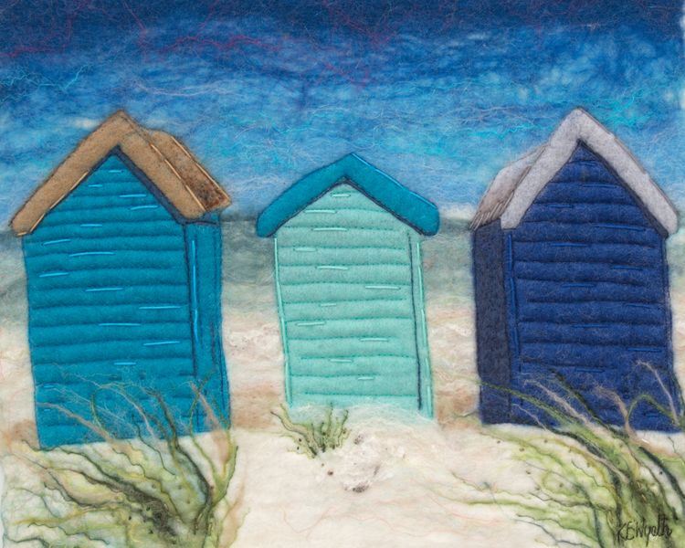 'Beach Huts in Blue'