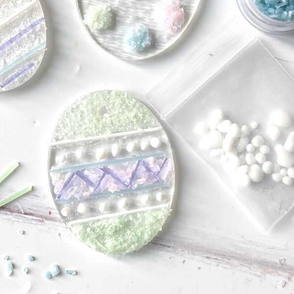Fused glass Easter egg decoration kit.
