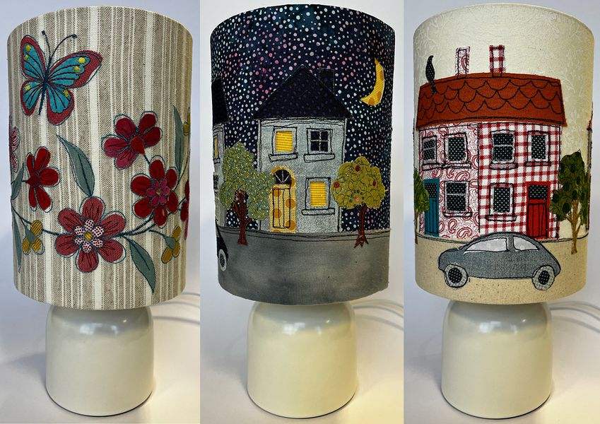 Free machined lampshades (unlit), Floral, Home Sweet Home Night & Home Sweet Home Day