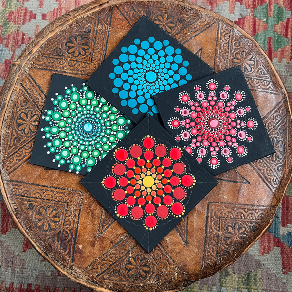 Multiple design dot mandala mini canvases