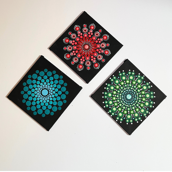 Dot mandala mini canvases multiple designs