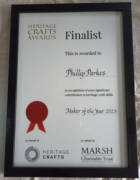 Finalist Heritage Crafts Maker of the Year 2023 award.
