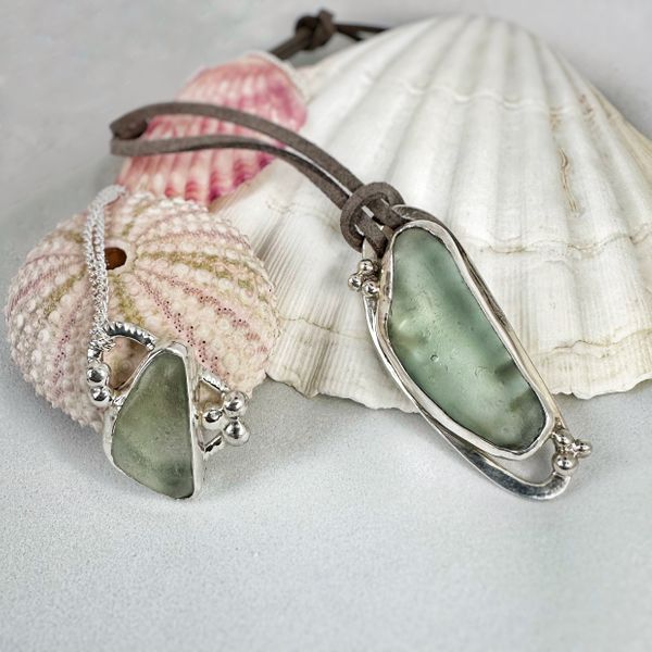 Sea glass pendants