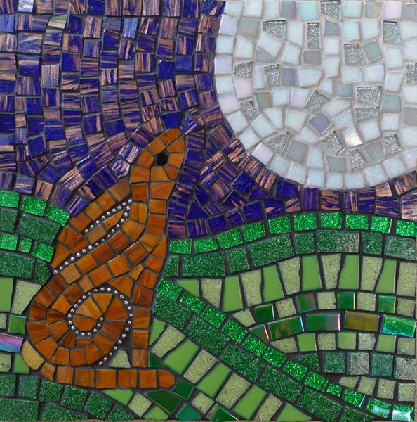 Finished mosaic example of Moon Gazing Hare kit