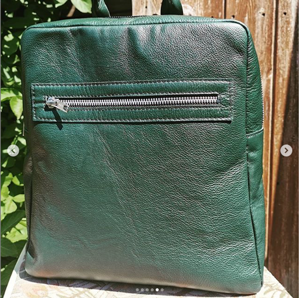 The Neville backpack - front - Dark Green colour option