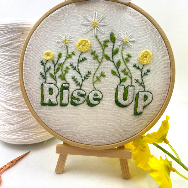 Rise up embroidery design