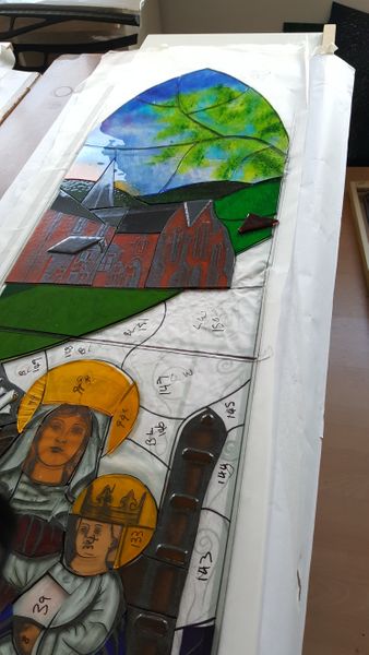 Construction process - Our Lady of Walsingham Stained Glass Panel (2019)