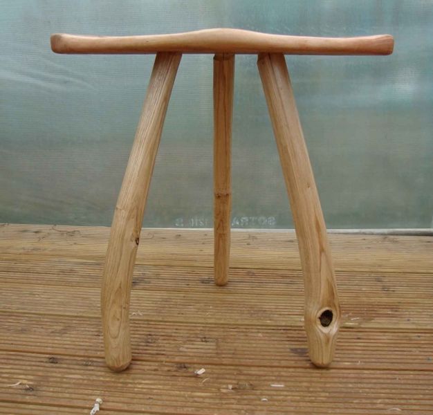 Janes beautiful green wood stool, made in Devon