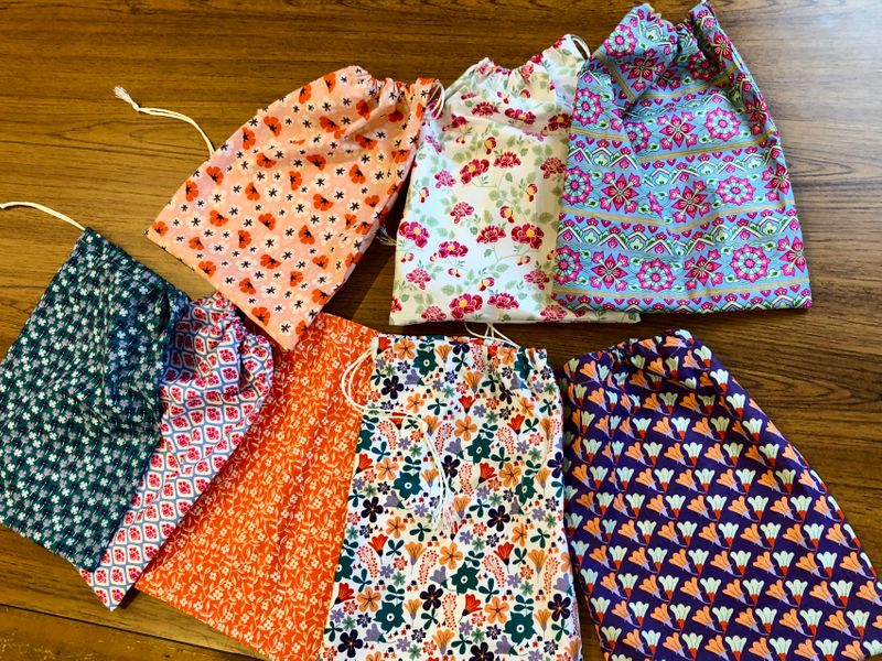 Drawstring Bags made by complete beginners
