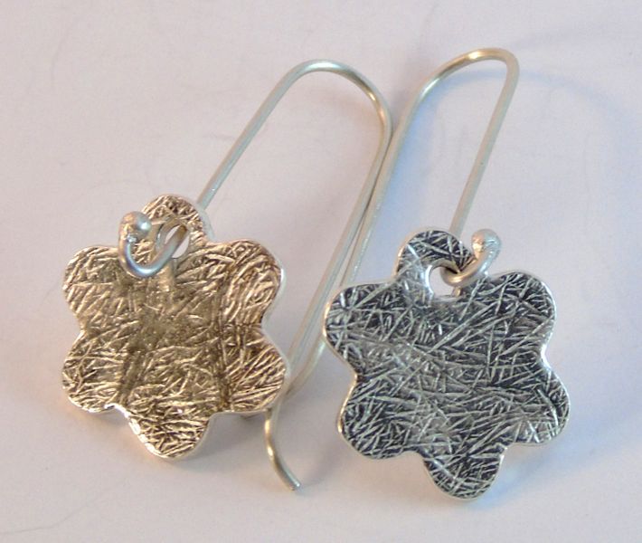 Long silver clay earrings