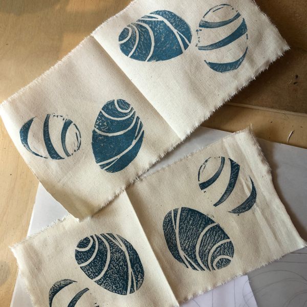 We’ll create sample prints on different fabrics, before printing onto bags, tea towels or your own fabric samples.