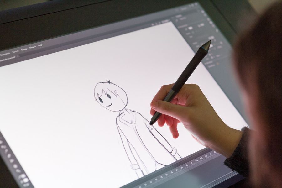 Working on light box on Animation for 15 - 17 year olds course