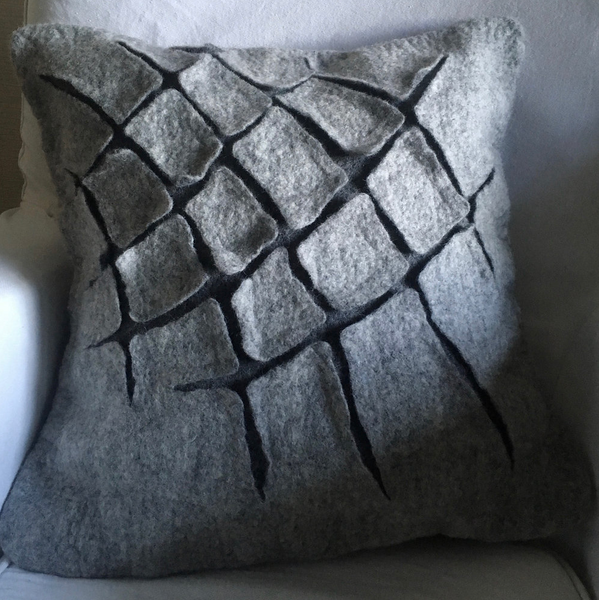 Fissure I - Cracked Mud patterned panel made into a cushion