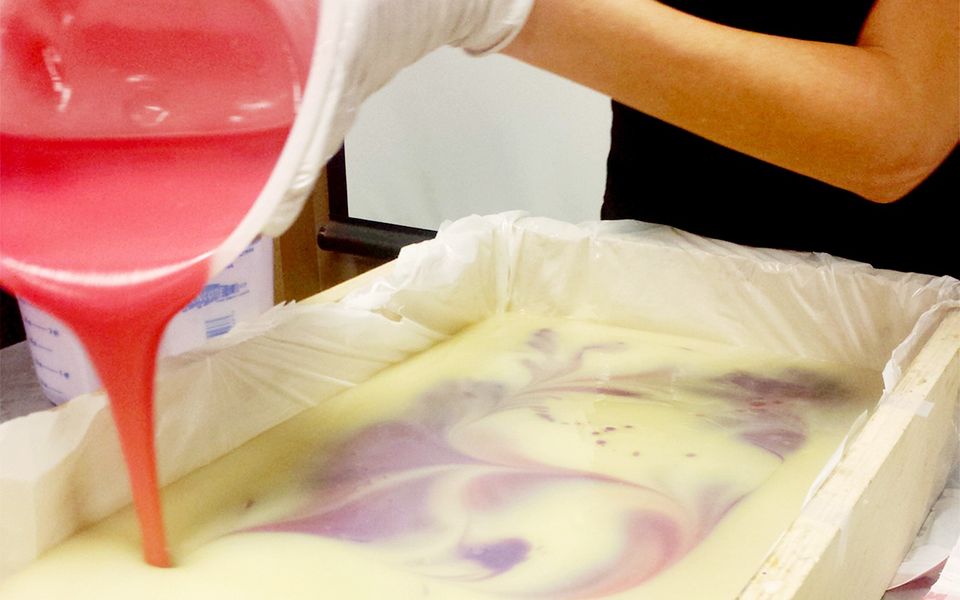 Soap making swirls