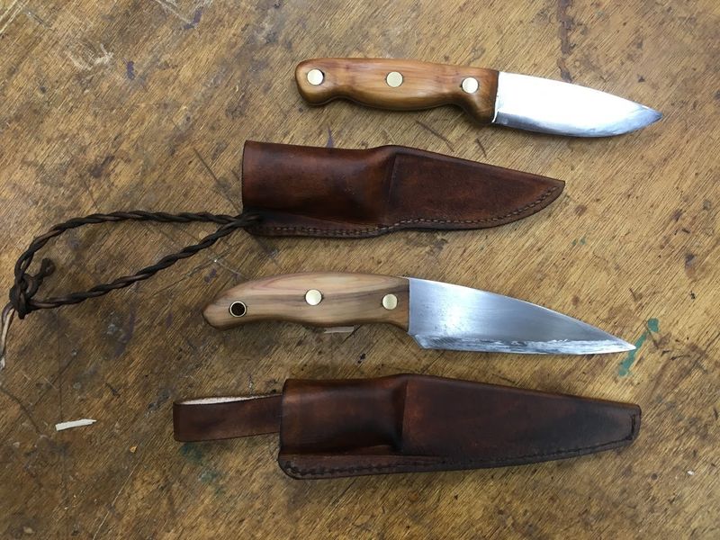 Finished knives and sheaths